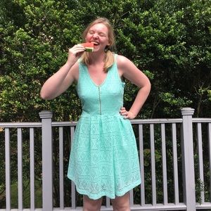 Mint/Light Blue Mesh Guess A-Line Dress